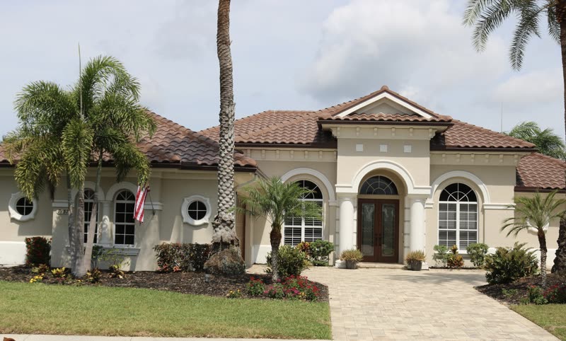 Mediterranean tile-look metal roof